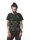 Dark Khaki man t-shirt with an psychedelic print 
